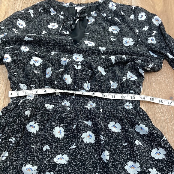 J.Crew factory black and white floral long sleeve dress size small - Picture 7 of 10